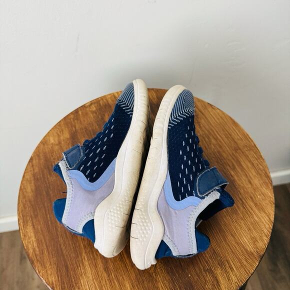 Nike Kids Free Run Blue Adjustable Strap Sneakers Boys Size 13 - Picture 6 of 9